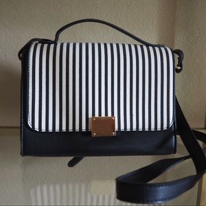 Black and White Crossbody Handbag